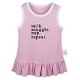 thumbnail image 1 of Milk Snuggle Nap Repeat Funny Dresses For Baby, Newborn Babies Skirts, Infant Princess Dress, 0-24M Kids Graphic Clothes (Pink Sleeveless Dresses, 12-18 Months), 1 of 4