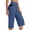 Blue, variant on Women's Stretchy Yoga Capri Pants Elastic Waist Tapered Fit Comfy Fitness Trousers Moisture-Wicking Quick Dry Activewear for Workout Running Outdoor Sports Daily