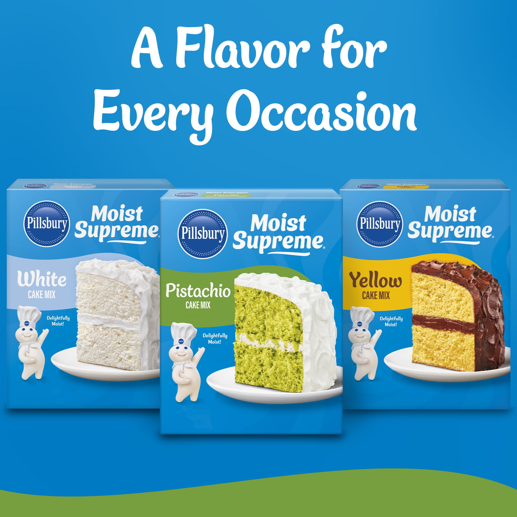 Pillsbury Moist Supreme Pistachio Cake Mix, 15.25 oz Box