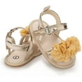 thumbnail image 4 of Infant Baby Girls Summer Sandals with Flower Soft Sole Newborn Toddler First Walker Crib Dress Shoes, 4 of 7
