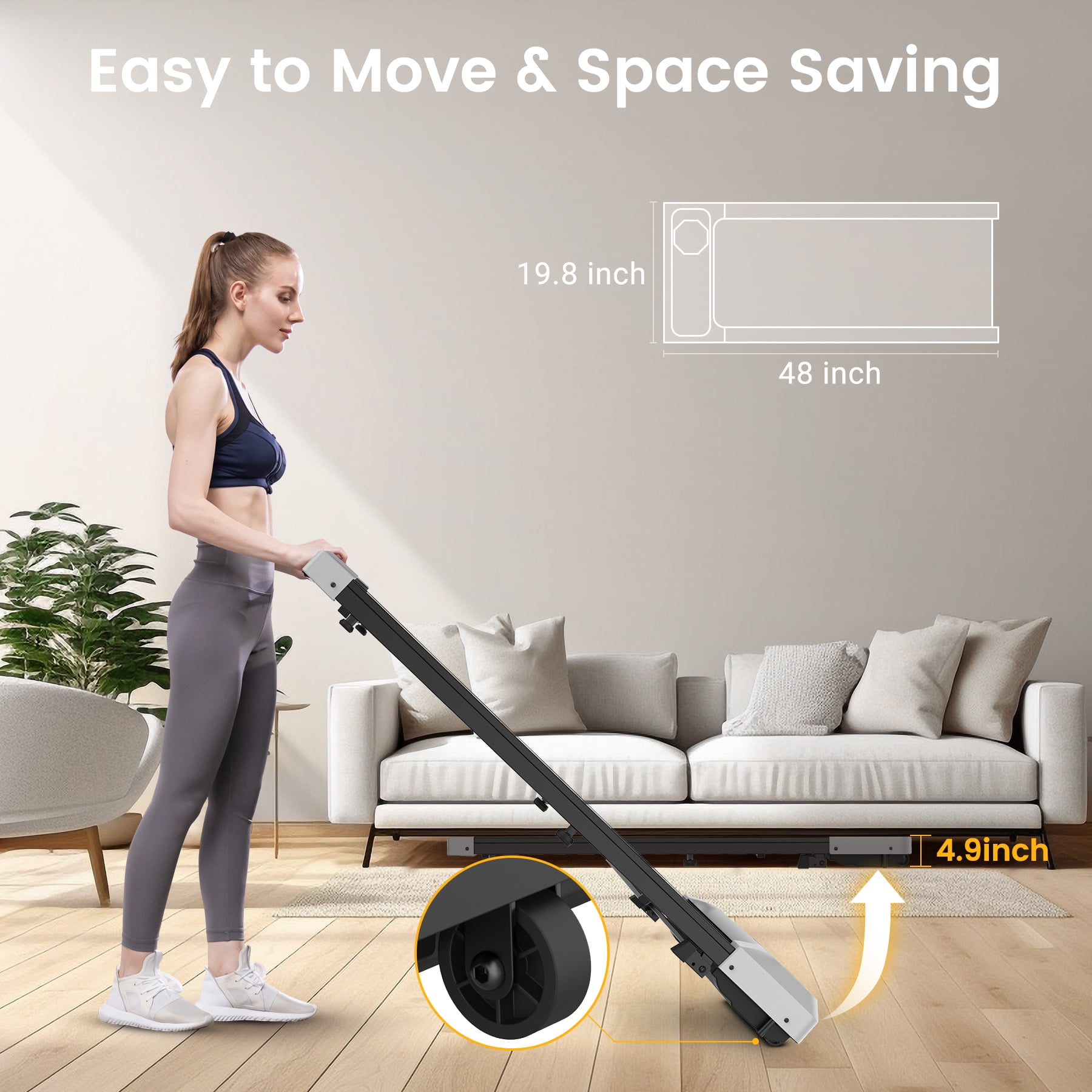 GEEMAX 2.5HP Walking Pad Treadmill, 10% Incline, ZWIFT GEEMAX 2.5HP Walking Pad Treadmill, 10% Incline, ZWIFT