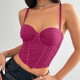 thumbnail image 5 of Ovbmpzd Womens Everyday Underwear Bras Sexy Pink Fishbone Sheaperwear Padded Slim Cami Bras,85, 5 of 6