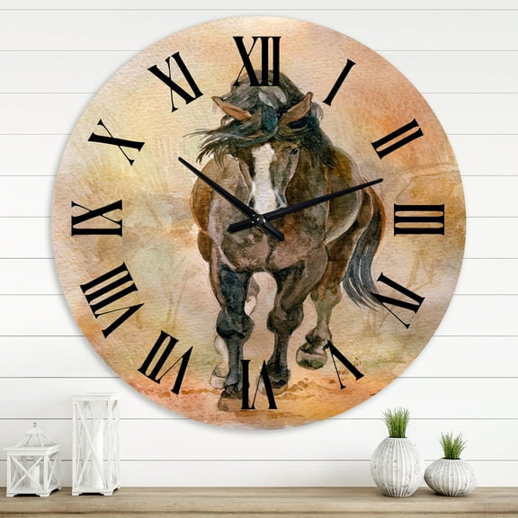 Designart 1 in Quartz Farmhouse Wall Clock