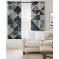 thumbnail image 2 of Navy Blue Geometric Blackout Curtains for Bedroom Living Room Darkening Curtains 63 Inches Long Abstract Modern Green Artwork Window Curtain 2 Panels Set Window Treatment Grommet Drapes 42"x63", 2 of 9