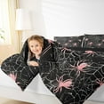 thumbnail image 4 of Manfei Halloween Spider Web King Size Comforter Sets,Trick Or Treat Bedding Comforter Set,Pink Black Bedding Set For Children,Microfiber Bedroom Decor Reversible,3-Piece, 4 of 8