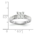 thumbnail image 7 of 14K White Gold Ring Band Engagement Diamond Square, Size 8, 7 of 7