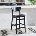 thumbnail image 2 of SAFAVIEH Thaxton Curved Mid Back Counter Stool, Black, 2 of 13