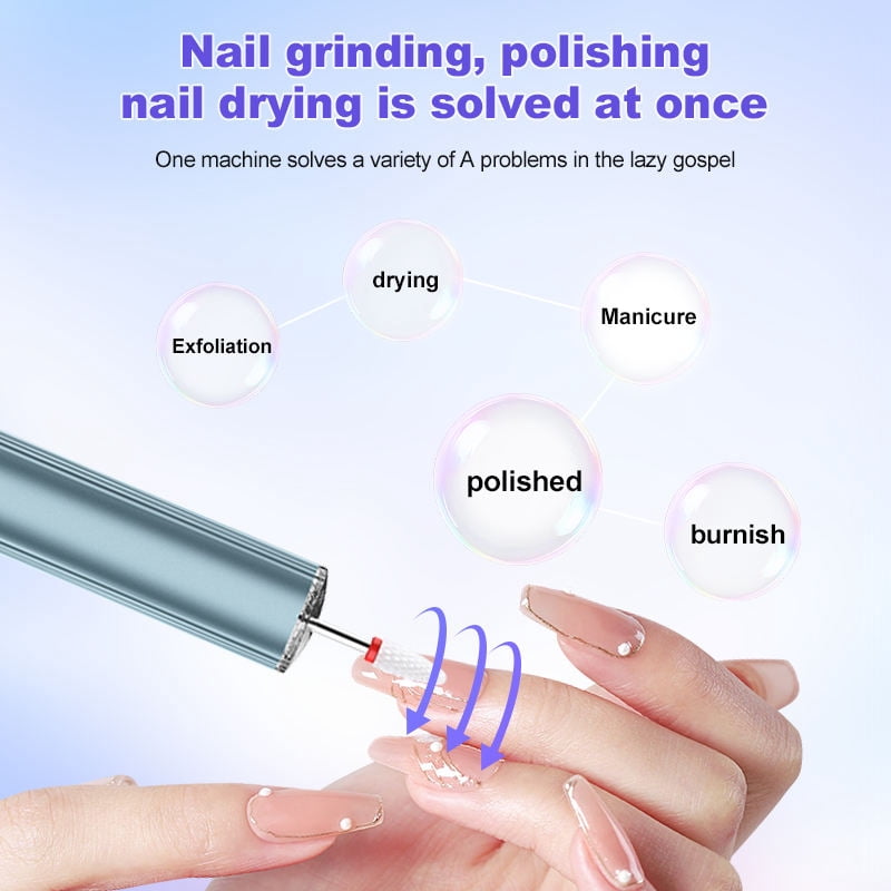 CNV Professional 2-in-1 Nail Polishing Pen & Drill with USB Rechargeable Metal UV Nail Lamp