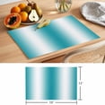 thumbnail image 6 of Ombre Turquoise Placemats Set of 8 Gradient White Abstract Minimalist Stripe Place Mats Indoor Wipeable Table Mats Washable Dining Table Placemats for Kitchen Holiday Party Home Decor 13x19 Inch, 6 of 9
