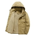 thumbnail image 4 of Vedolay Men's Jacket Fashion Casual Autumn and Winter Thick Hooded Jacket Khaki,3XL, 4 of 5