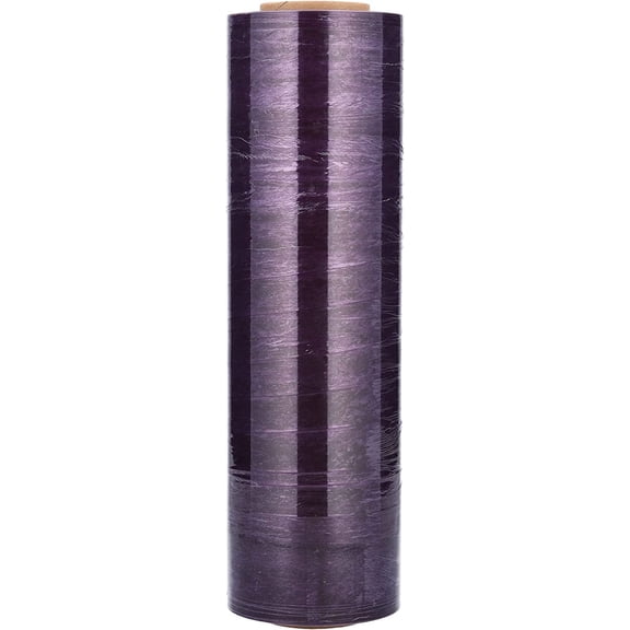 MMBM Purple Cast Hand Wrap 18" x 1500' 1 Roll 80 Gauge Opaque Plastic Shrink Film for Packing and Palletizing
