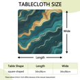 thumbnail image 2 of Teal Gold Marble Pattern Square Fitted Tablecloth with Elastic Edge,Square Table Cover,Washable Elastic Table Cover for Home Kitchen Party Decor 34"x34", 2 of 6