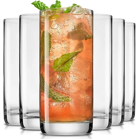 Fay 13oz Highball Glasss, 6pc Tall Glass Sts. Lad-Fr Crystal Drinking Glasss. Watr Glasss, Mojito Glass Cups, Tom Collins Bar Glasswar, and Mixd Drink Cocktail Glass St