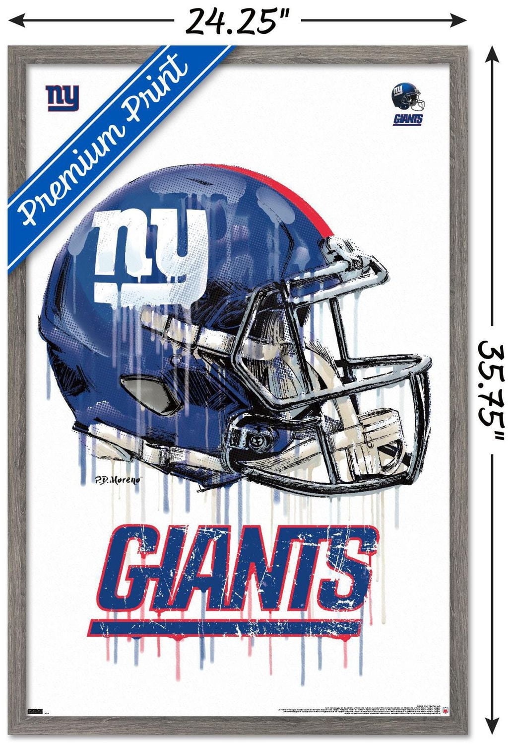 NFL New York Giants - Drip Helmet 20 Wall Poster, 22.375" x 34"