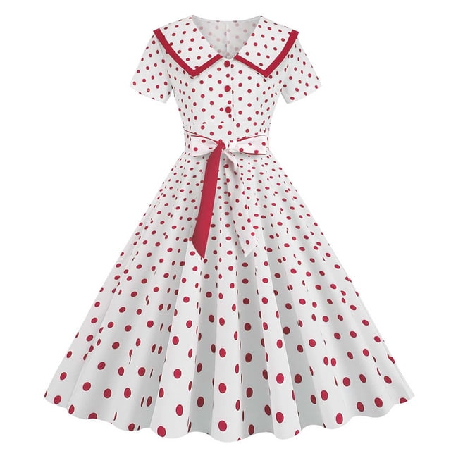 Mefallenssiah Robe de Poupée d'Été à Col en V pour Femmes, Manches Courtes Plissées