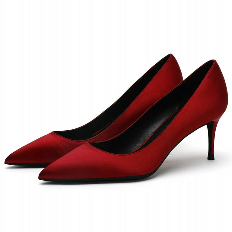 Red silk deals heels