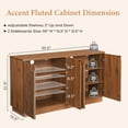 thumbnail image 6 of Brafabhome 55" Wide Fluted Sideboard with 4 Arched Reeded Doors, Modern Credenza Storage Buffet Cabinet with Adjustable & Removable Shelves for Living Room & Dinning Room | Walnut, 6 of 7