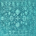 thumbnail image 1 of Ahgly Company Machine Washable Indoor Square Persian Turquoise Blue Bohemian Area Rugs, 5' Square, 1 of 4