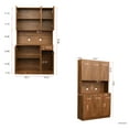 thumbnail image 7 of 70.87" Tall Wardrobe & Kitchen Cabinet, Freestanding Storage Cabinet with 6 Doors, 1 Open Shelves and 1 Drawer, Kitchen Pantry Cabinet Buffet Sideboard Cabinet with 2 Cable Holes for Bedroom, Walnut, 7 of 7