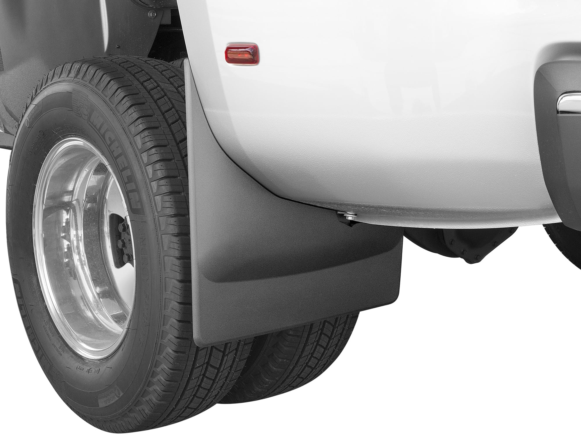 WeatherTech Custom No Drill Splash Guard MudFlaps compatible with Silverado 2500HD/3500HD, Sierra 2500HD/3500HD, Rear Pair - Black
