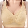 thumbnail image 3 of Tbopshirt Bras for Women Solid Color Lace Panel Push Up Wireless Breathable Everyday Bra, 3 of 5