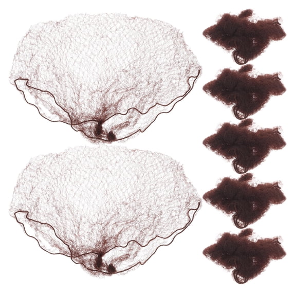 EXHUMKY 100Pcs Elastic Edge Hair Nets Dark Brown Mesh for Discreet Hair Bun Covers