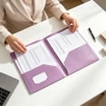 thumbnail image 4 of Two-Pocket File Folder with Inner Flap, Double Pocket Document Organizer Folder, Organizer Solution for Work Office Presentations (Purple, 9.5''x12''), 4 of 6