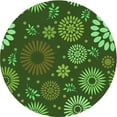 thumbnail image 1 of Ahgly Tapis Rond Lavable en Machine Intérieur Transitionnel Vert Forêt Foncé, 4 Pieds Rond, 1 of 7