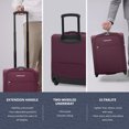 thumbnail image 6 of VERAGE Underseat Carry on Luggage with Wheels & USB Port, Bag for Airlines, Lightweight Suitcase for Men Women, Pilots and Crew, Grape red (16-Inch), 6 of 7