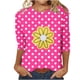 thumbnail image 1 of Camisetas Casuales de las Mujeres de Moda Impresa 3/4 Mangas Blusa Cuello Redondo para el Hogar Y Diario, 1 of 4