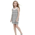 thumbnail image 3 of AUNVITO Girls Backless Sleeveless Stripped Strappy Dress with Pockets, 3 of 5