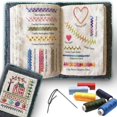 thumbnail image 1 of HLONK DIY Stitch Book with Tools Set  Embroidery Felt Book with Needle and Thread  Embroidery Sewing Praticing Stitches Book  86 Sewing Patterns for Beginners  Unique Embroidery Craft Gif, 1 of 8