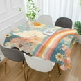 thumbnail image 2 of Yayeee Tablecloths 60" x 60" Rectangle Wrinkle Resistant Party Table Cover, Beige Rainbow Clouds, 2 of 8