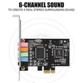 thumbnail image 3 of HLONK PCIe Sound Card 5.1 Internal Sound Card with Low Profile Bracket  3D Stereo PCI-e Audio Card CMI8738 Chip 32/64 Bit, 3 of 8