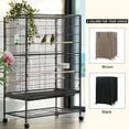 thumbnail image 4 of GoolRC Birdcage Cover Night Birdcage Cover Sleep Helper for Brid Cage with Window Drawstring Bird Cage Waterproof Windshield Dust-proof Parrot Cage Cover Breathable Washable Birds Cage Seed Catcher, 4 of 7