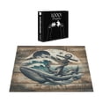 thumbnail image 4 of Ambesonne Nautical Jigsaw Puzzle, Cottage Anchor Whale Waves, Heirloom-Quality Fun Activity for Family Durable Cardboard, 1000 pcs, Brown and Slate Blue, 4 of 5