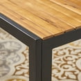 thumbnail image 3 of Israel Outdoor 59" Acacia Wood and Iron Dining Table, Teak, Black, 3 of 5