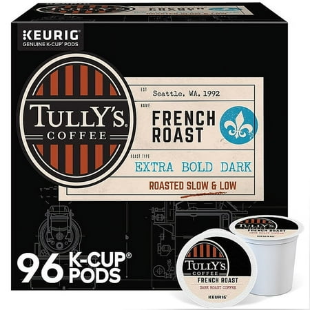 Tully's French Roast Coffee Keurig K-Cup Pods, Dark Roast, 96 ct