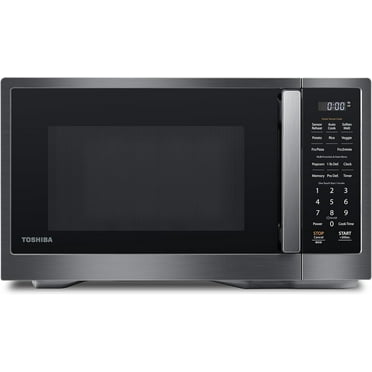 TOSHIBA 1.2 Cu Ft Countertop Microwave Oven, 1000W, Black Stainless Steel