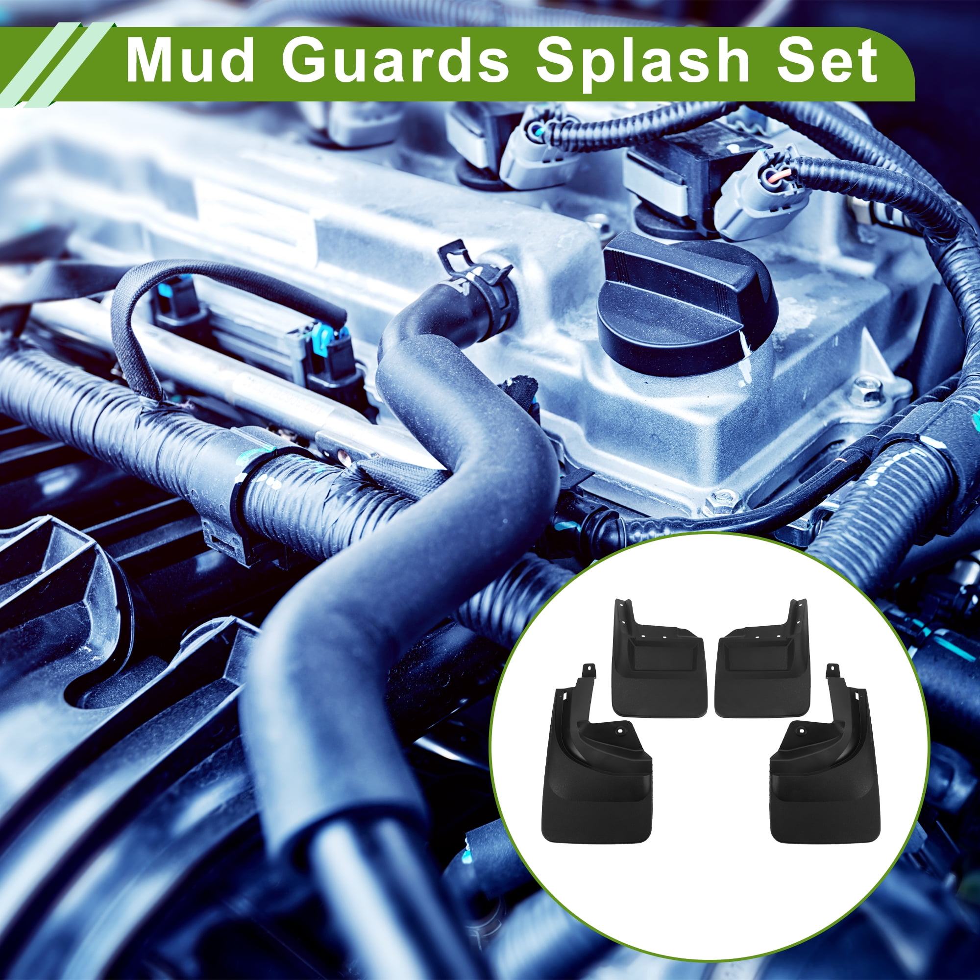 Unique Bargains Mud Flaps Splash Guards for Jeep Wrangler Rubicon 2023-2024 Front and Rear Mud Guards 1 Set
