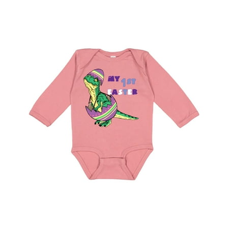 

Inktastic My 1st Easter Baby Tyrannosaurus Rex inn Egg Gift Baby Boy or Baby Girl Long Sleeve Bodysuit