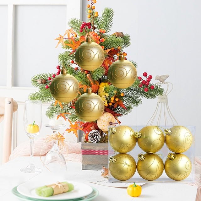 Decoraciones de Halloween, adornos de Halloween, regalos de Halloween, 6 piezas de bolas navideñas de plástico mate de 6 cm, diseño de bolas navideñas, colgante para árbol de Navidad, bola colgante.