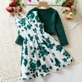 thumbnail image 6 of NAISIBABY Kids Girls Dresses, Sleeveless Floral Dress and Long Sleeve Knit Cardigan Casual Party Dresses 2-Piece Green 6T, 6 of 9