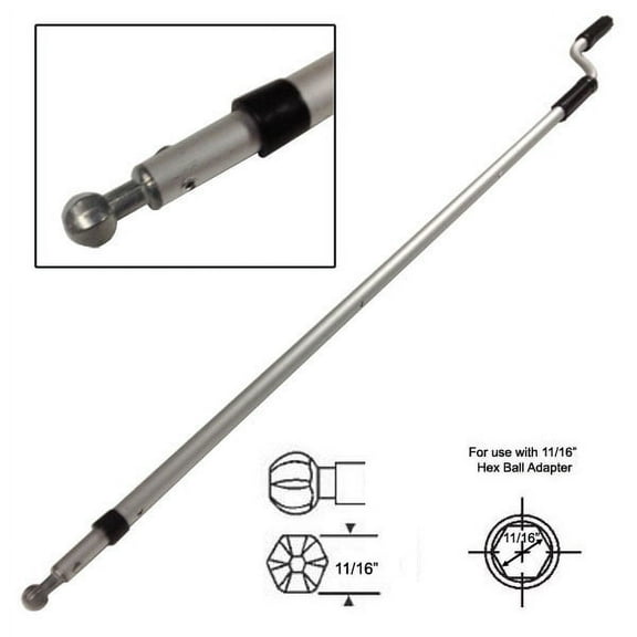 Telescoping Skylight Pole with Hex Ball Drive, 73-1/8" to 122"