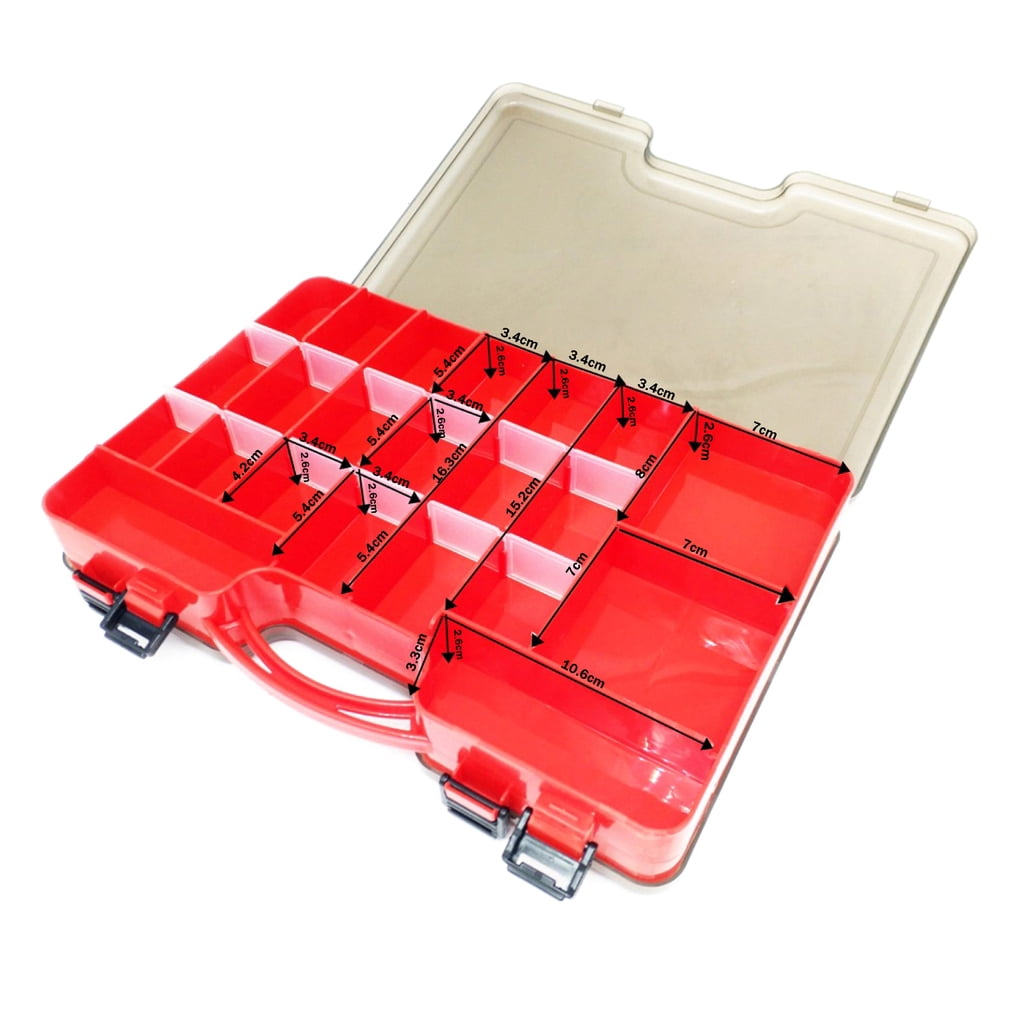 ANXPTIME Plastic Tackle Box Fishing Lures Case Double Sided Fishing Baits Box with Removable Dividers Accessory Storage Case