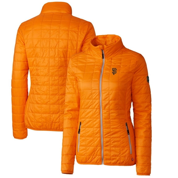 Women's Cutter & Buck Orange San Francisco Giants Rainier PrimaLoft Eco Full-Zip Puffer Jacket