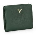 thumbnail image 2 of Cartera corta y fina Sonducket para mujer con ciervos de Navidad y cremallera color Verde, 2 of 6