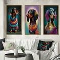 thumbnail image 1 of Designart "Dachshund in Rainbow Designer Sweater IV" Animals Dog Daschund Framed Wall Art Set Of 3 - Multicolor Dog Daschund Frame Gallery Wall Set For Home Decor, 1 of 6
