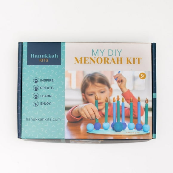 My DIY Menorah Kits (Hanukkah) : Kids play menorah: Childrens Chanukah wooden menorah with removable candles