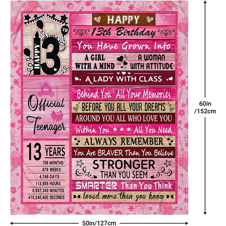 13th Birthday Gifts for Girls, 13th Birthday Decorations for Girls, 13 Year  Old Girl Gift Ideas for Daughter, Happy Birthday Gifts for 13 Year Old